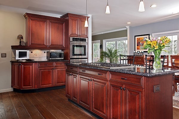 best kitchen design to match dark orange reddish floors