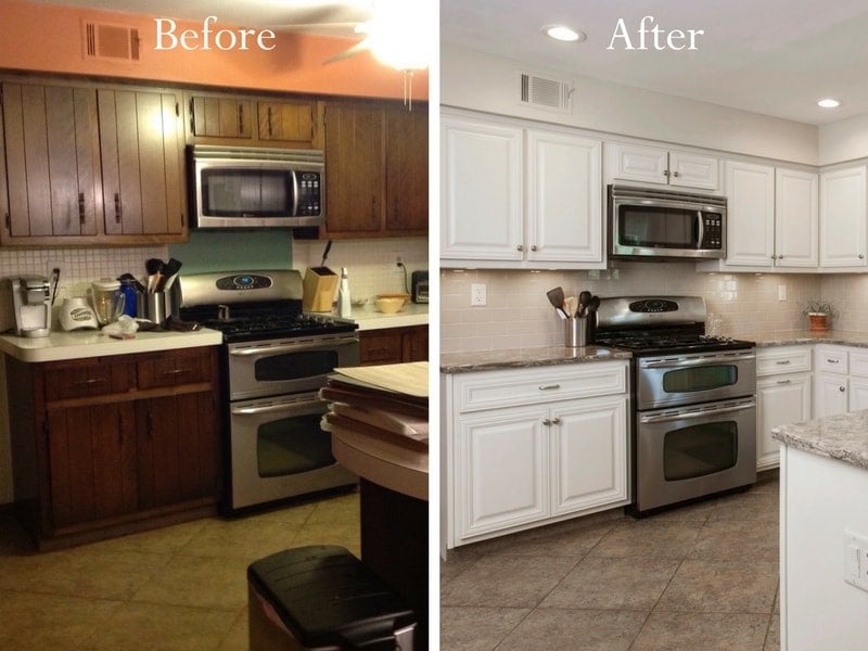 Before After Kitchen Cabinet Refacing